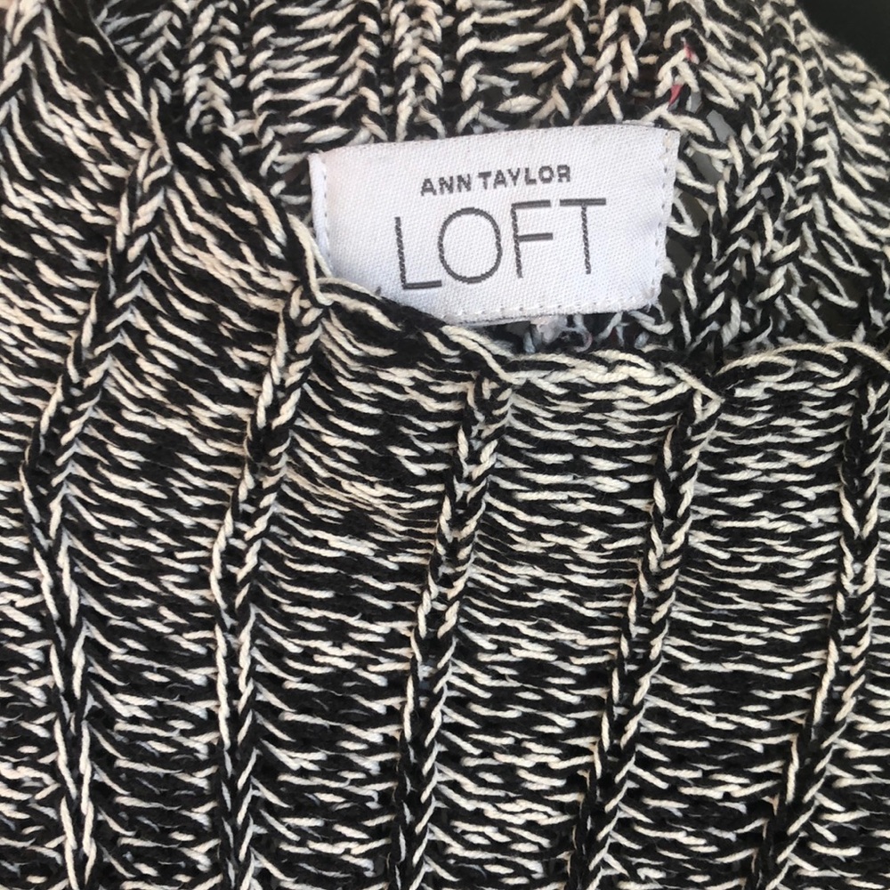 Ann Taylor LOFT black and white turtleneck sweater - Picture 3 of 5
